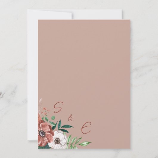 Bar Herbst-Blume-Partner Einladung (Rückseite)