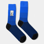 Bär hinter einer Mauer hervorschauend, Dunkelblaue Socken (Rechts)