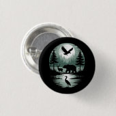 Bär Hirsch Adler Mond Wald Silhouette Button (Vorne & Hinten)