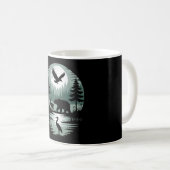 Bär Hirsch Adler Mond Wald Silhouette Kaffeetasse (VorderseiteRechts)