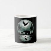 Bär Hirsch Adler Mond Wald Silhouette Kaffeetasse (Mittel)