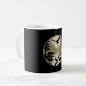 Bär Hirsch Adler Mond Wald Silhouette Kaffeetasse (Vorderseite Links)