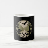 Bär Hirsch Adler Mond Wald Silhouette Kaffeetasse (Mittel)