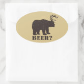 Bär + Hirsch = Bär? Funny Junting Decals Ovaler Aufkleber (Tasche)