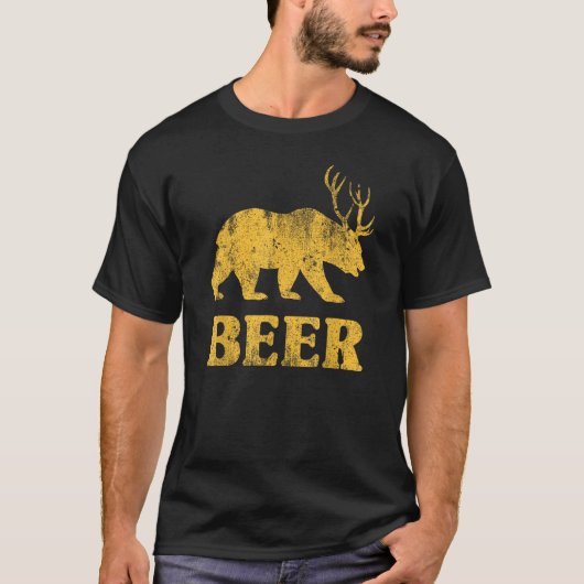 Bär+Hirsch Bier Funny T - Shirt (Vorderseite)