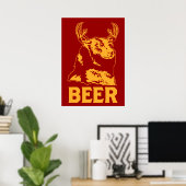 Bär + Hirsch = Bier Poster (Heimbüro)