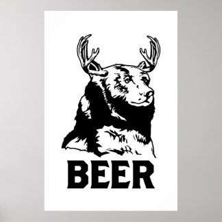 Bär + Hirsch = Bier Poster