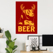 Bär + Hirsch = Bier Poster (Heimbüro)