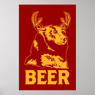 Bär + Hirsch = Bier Poster