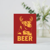 Bär + Hirsch = Bier Postkarte (Stehend Vorderseite)