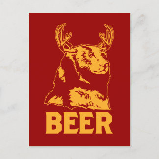 Bär + Hirsch = Bier Postkarte