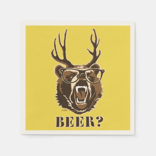 Bär, Hirsch oder Bier Serviette (Vorderseite)