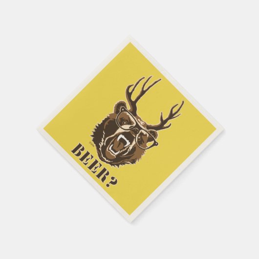 Bär, Hirsch oder Bier Serviette (Ecke)