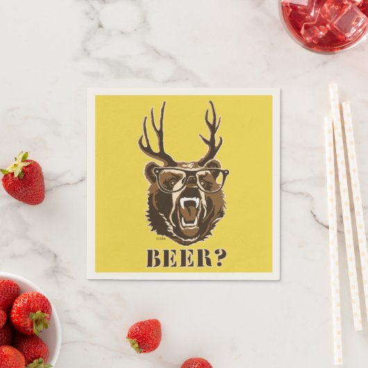 Bär, Hirsch oder Bier Serviette (Beispiel)