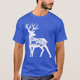 Bär Hirsch Silhouette Waldtiere Geschenk T-Shirt