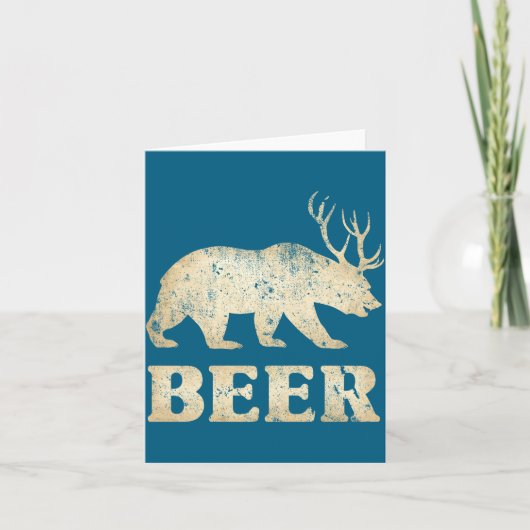 Bär Hirsch Vintage Bier  Karte (Vorderseite)