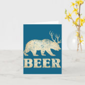 Bär Hirsch Vintage Bier  Karte (Gelbe Blume)