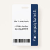 Bar-ID des benutzerdefinierten Mitarbeiterpersonal Ausweis (Rückseite)