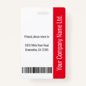 Bar-ID des benutzerdefinierten Mitarbeiterpersonal Ausweis (Rückseite)