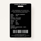 Bar-ID des Polizeichefs für das benutzerdefinierte Ausweis (Rückseite)