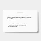 Bar-ID für benutzerdefinierte Mitarbeiter Ausweis (Rückseite)