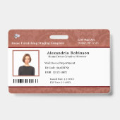 Bar-ID für benutzerdefinierte Mitarbeiter Ausweis (Vorderseite)