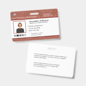 Bar-ID für benutzerdefinierte Mitarbeiter Ausweis (Vorder- & Rückseite)