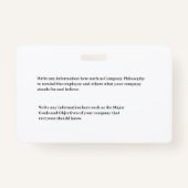 Bar-ID für benutzerdefinierte Mitarbeiter Ausweis (Rückseite)