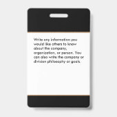 Bar-ID für Geschäftsmitarbeiter Ausweis (Rückseite)