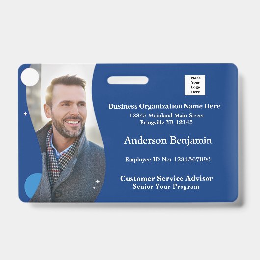 Bar-ID-Karte für Foto des Mitarbeiters Ausweis (Vorderseite)