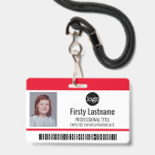 Bar-ID Mitarbeiter-Foto, Code, Logo, Name Ausweis (Vorderseite mit Lanyard)
