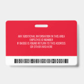 Bar-ID Mitarbeiter-Foto, Code, Logo, Name Ausweis (Rückseite)