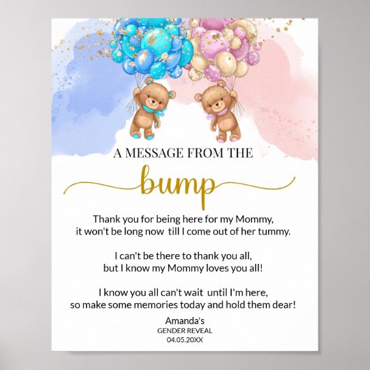 Bär ihm oder ihr eine Nachricht aus dem Bump Poste Poster (Vorne)