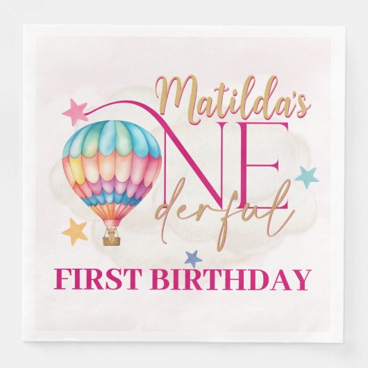 Bär im Balloon Standard Party Napkins Serviette (Vorderseite)