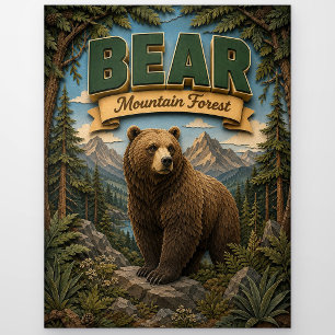 Bär im Bergwald POPCUT Postkarte