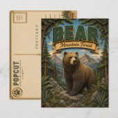 Bär im Bergwald POPCUT Postkarte (Vorne/Hinten)