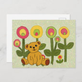 Bär im Blumenbeet Postkarte (Vorne/Hinten)