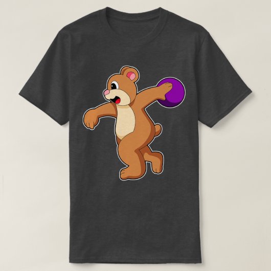 Bär im Bowling mit Bowlingball 3 T-Shirt (Design vorne)