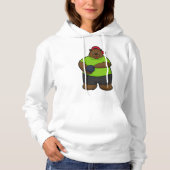 Bär im Bowling mit Bowlingball Hoodie (Vorderseite)