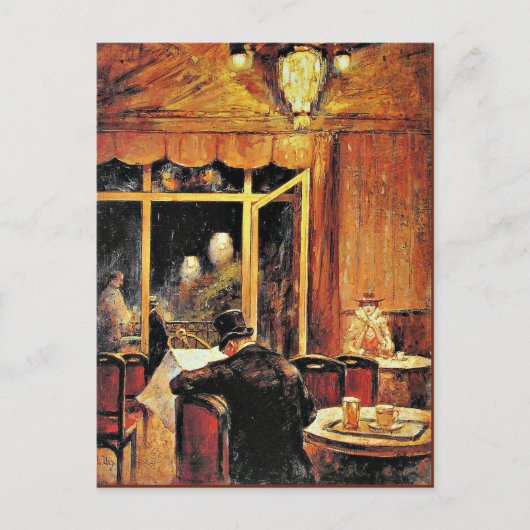 Bar im Cafe Bauer von Lesser Ury Postkarte (Vorderseite)