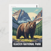 Bär im Glacier Nationalpark Montana Postkarte (Vorne/Hinten)