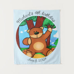 Bär im Grasland-Geburtstag Wandteppich