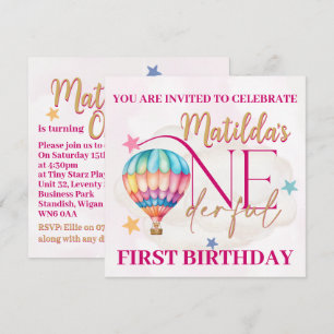 Bär im Luftballon Individuelle Einladungen