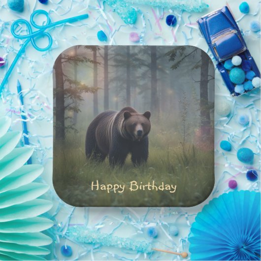 Bär im magischen Wald Pappteller (Party)