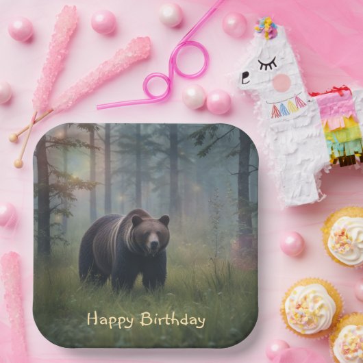 Bär im magischen Wald Pappteller (Party)