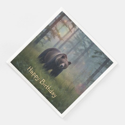 Bär im Magischen Wald Serviette (Ecke)
