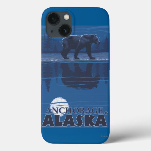 Bär im Mondlicht - Ankerplatz, Alaska Case-Mate iPhone Hülle (Rückseite)