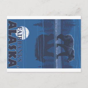 Bär im Mondlicht - Fairbanks, Alaska Postkarte