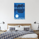 Bär im Mondlicht - Wyoming Leinwanddruck (Insitu (Schlafzimmer))