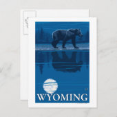 Bär im Mondlicht - Wyoming Postkarte (Vorne/Hinten)